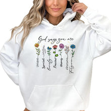 God Says You Are Unique Floral Graphic Faith Tee