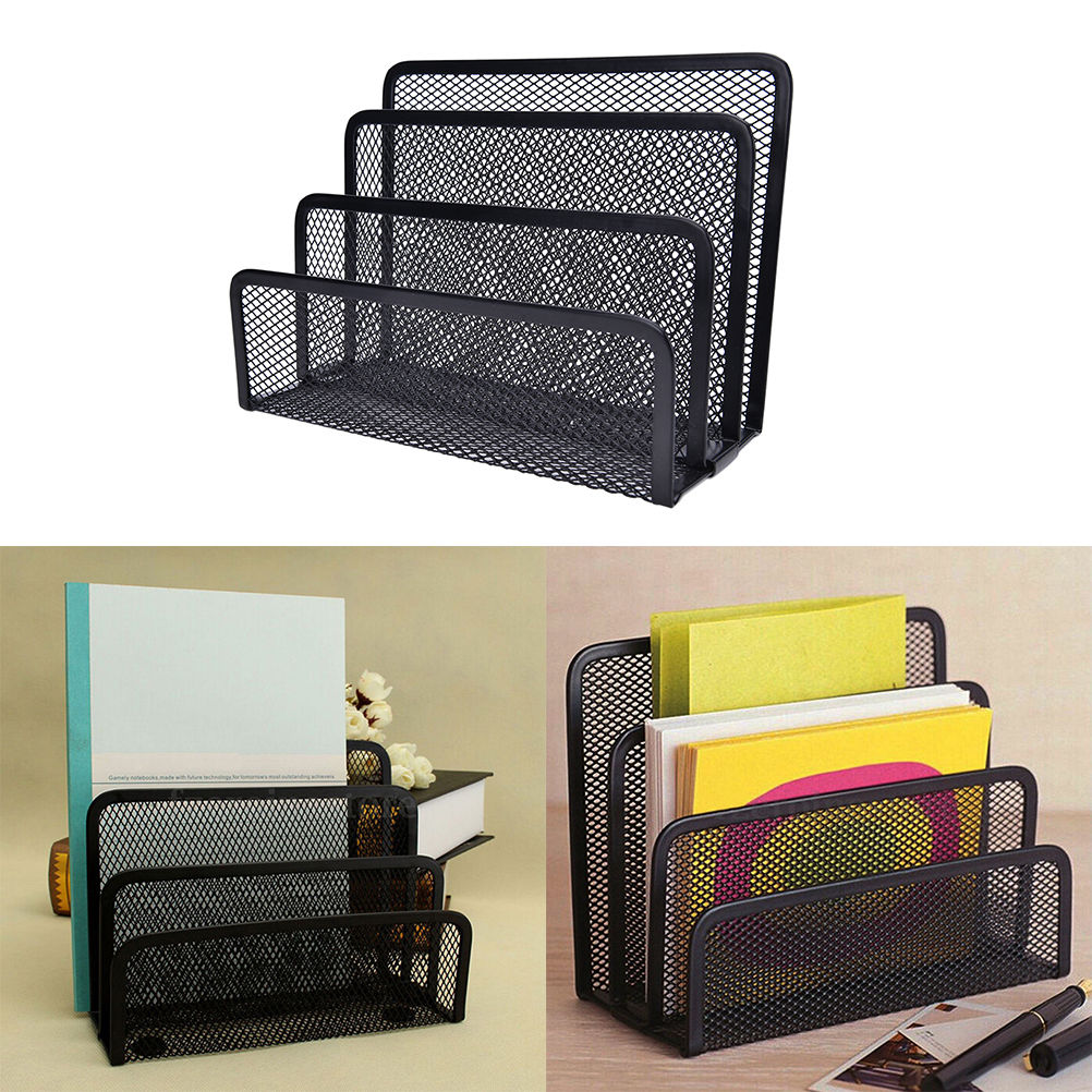 Metal Mesh Single-Tier Desk Organizer Shelf