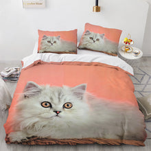 Cute Cat Print Duvet Cover Bedding Set for Ladies