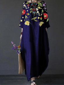 Women's Printed Loose Comfort Cotton And Linen