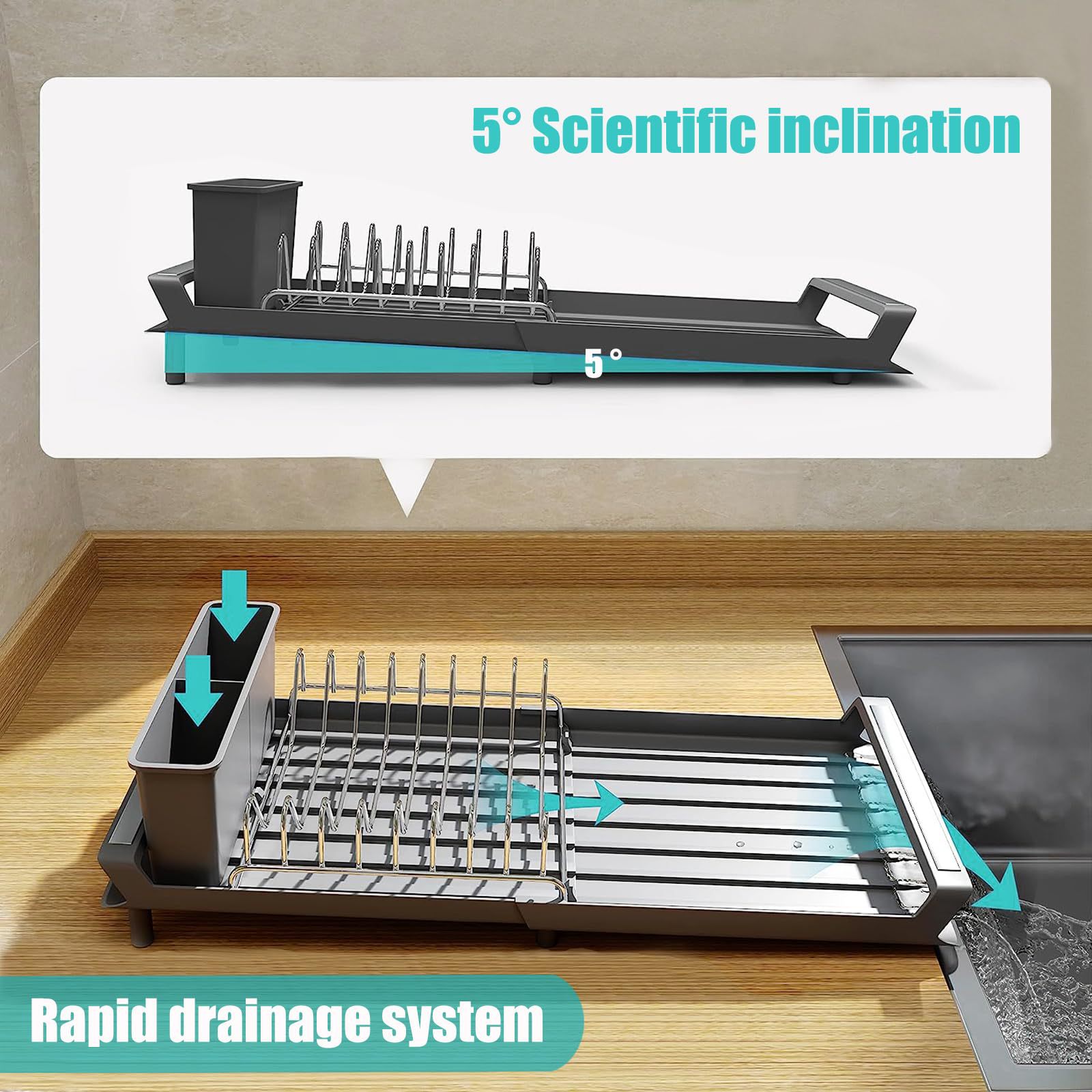 Compact Single-Tier Dish Drying Rack