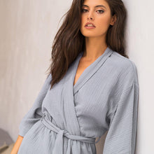 Cotton Crepe Tie-Front Robe Cardigan Loungewear