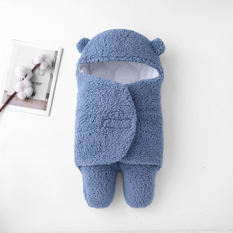 Thickened Plush Baby Sleeping Bag with Split Leg Design