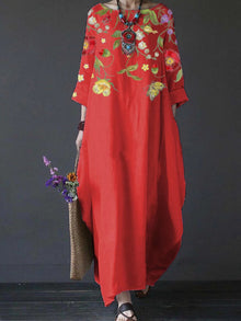 Women's Printed Loose Comfort Cotton And Linen