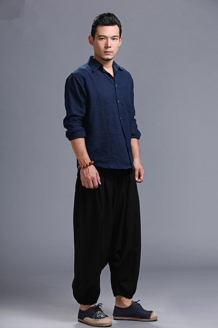 Men's Relaxed Fit Harem Pants for Travel and Casual Wear