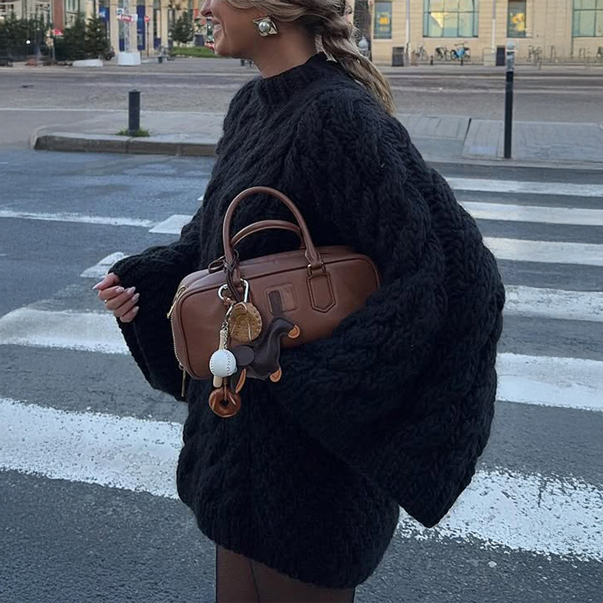 Women's Sweater Comfort And Casual Vintage Knitted Round Neck