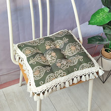 Breathable Bamboo-Cotton Tassel Seat Cushion