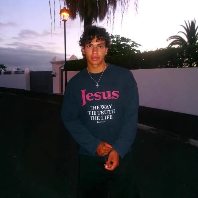 Jesus Is the Way Long Sleeve Crew Neck Faith Top