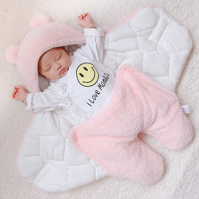 Thickened Plush Baby Sleeping Bag with Split Leg Design