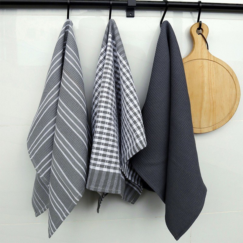 Absorbent Cotton Kitchen Tea Towel Set of 3