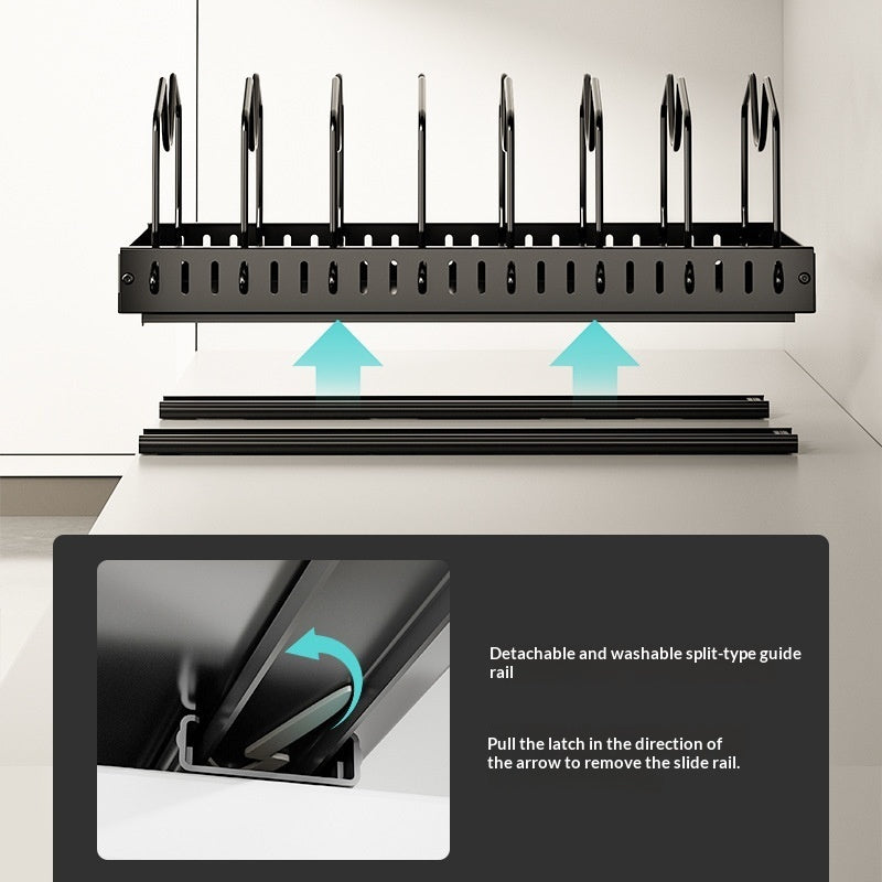 Adjustable Kitchen Cookware and Lid Storage Rack