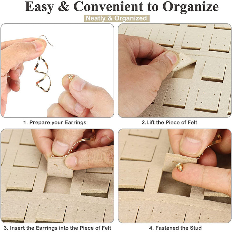 Wall-Mounted Felt Jewelry Organizer