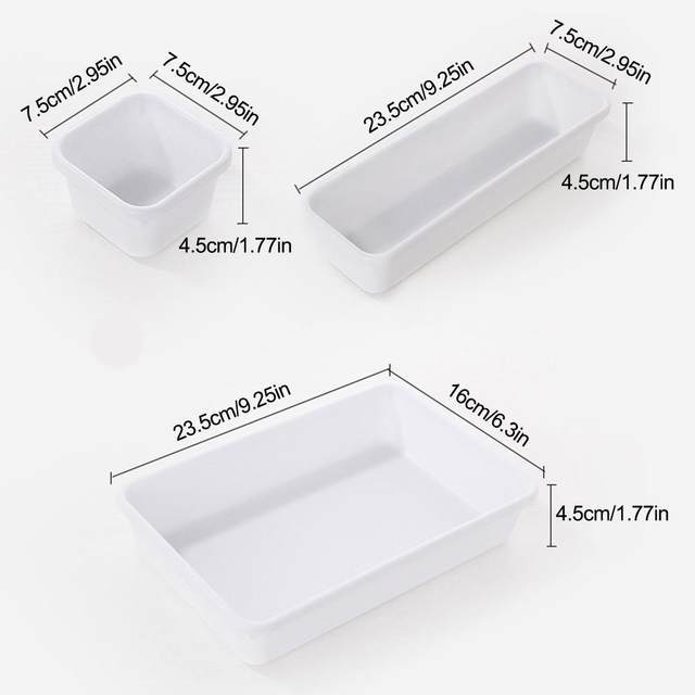 8-Piece Drawer Organizer Tray Set