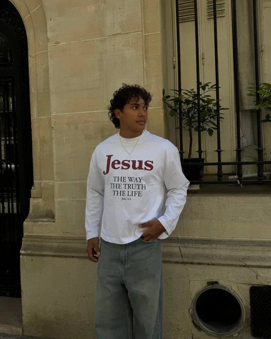 Jesus Is the Way Long Sleeve Crew Neck Faith Top