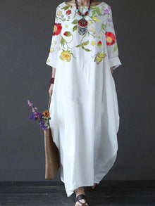 Women's Printed Loose Comfort Cotton And Linen