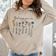 God Says You Are Unique Floral Graphic Faith Tee