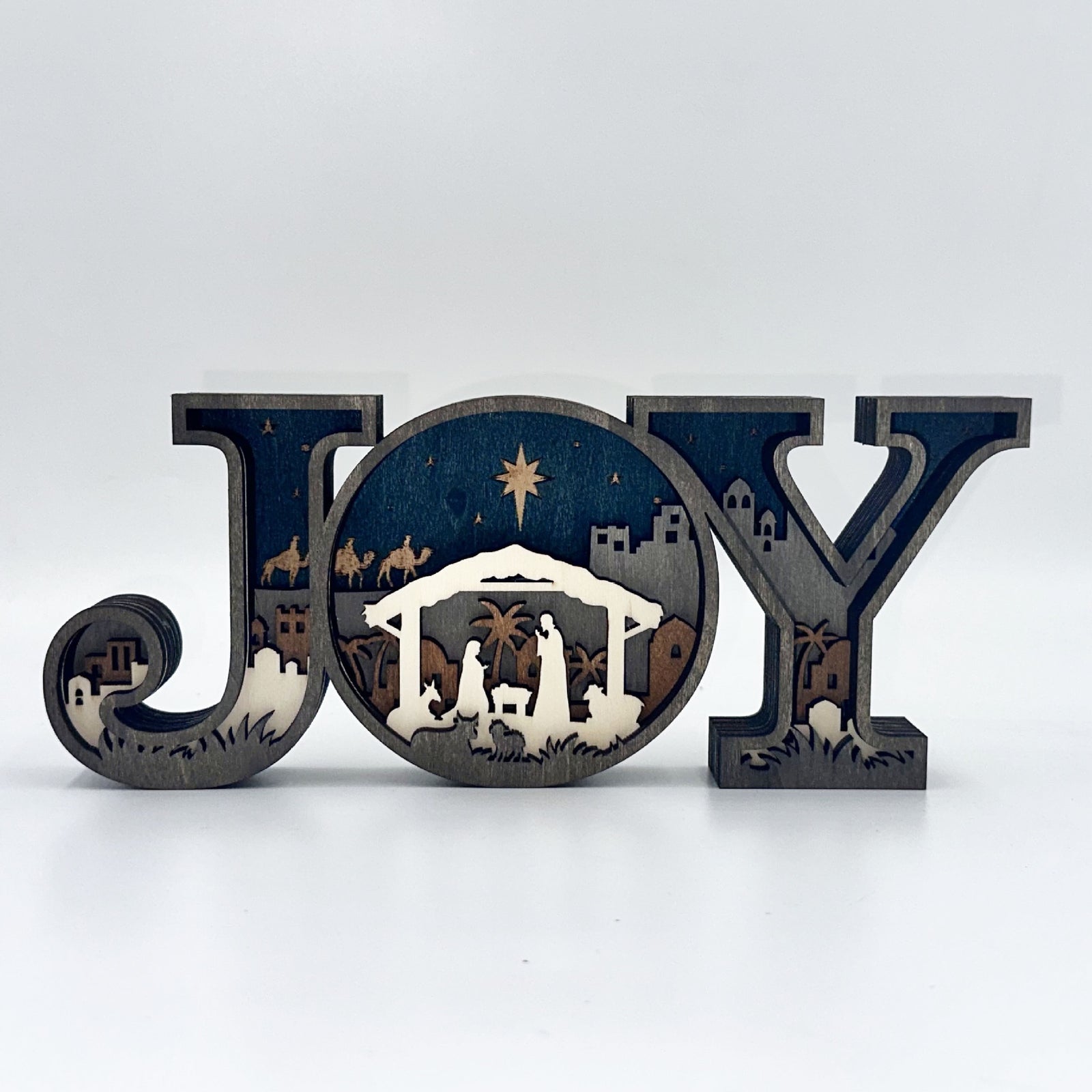 JOY Wooden Letter Ornaments Decorative Craft Set