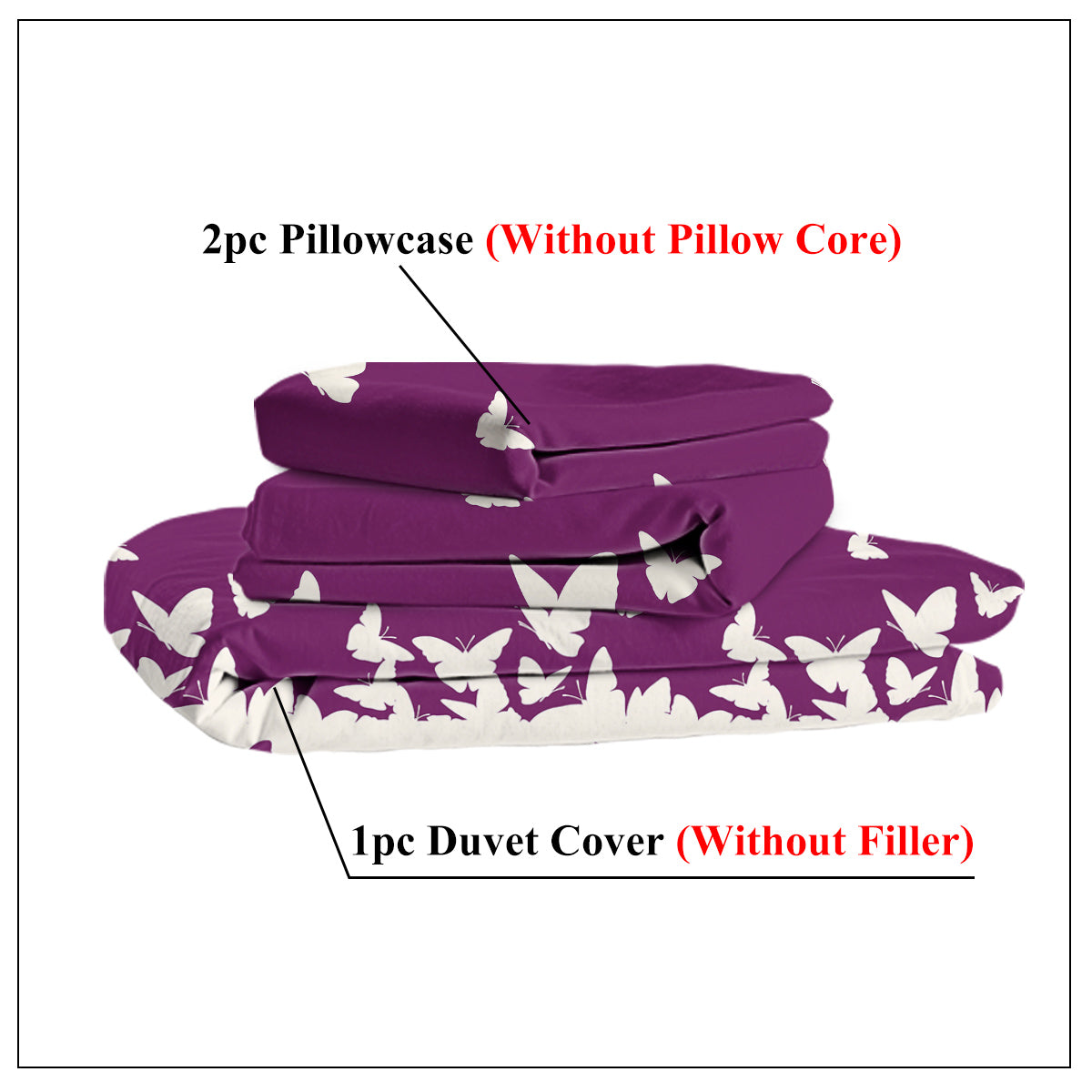 3-Piece Butterfly Print Ultra-Soft Bedding Set