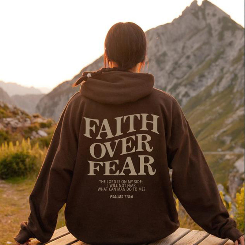 Faith Over Fear Unisex Christian Aesthetic Hoodie