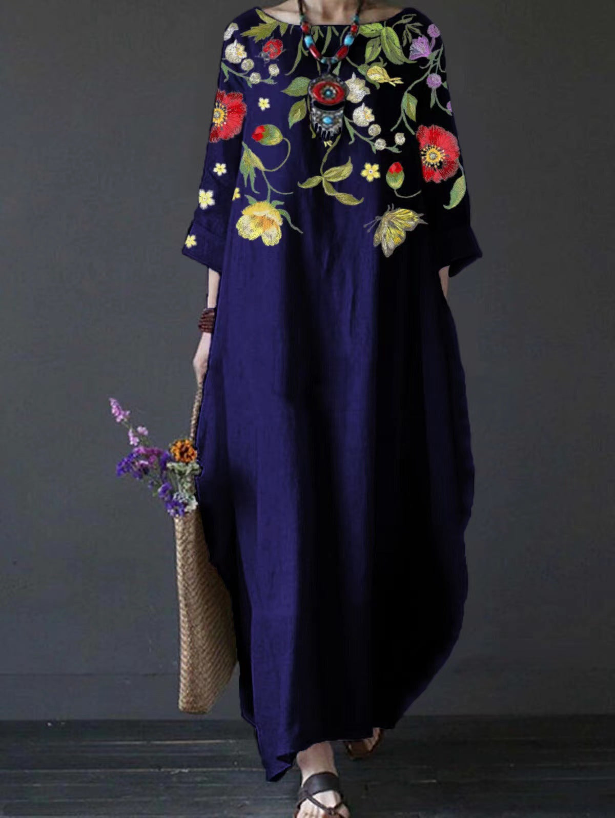 Women's Printed Loose Comfort Cotton And Linen