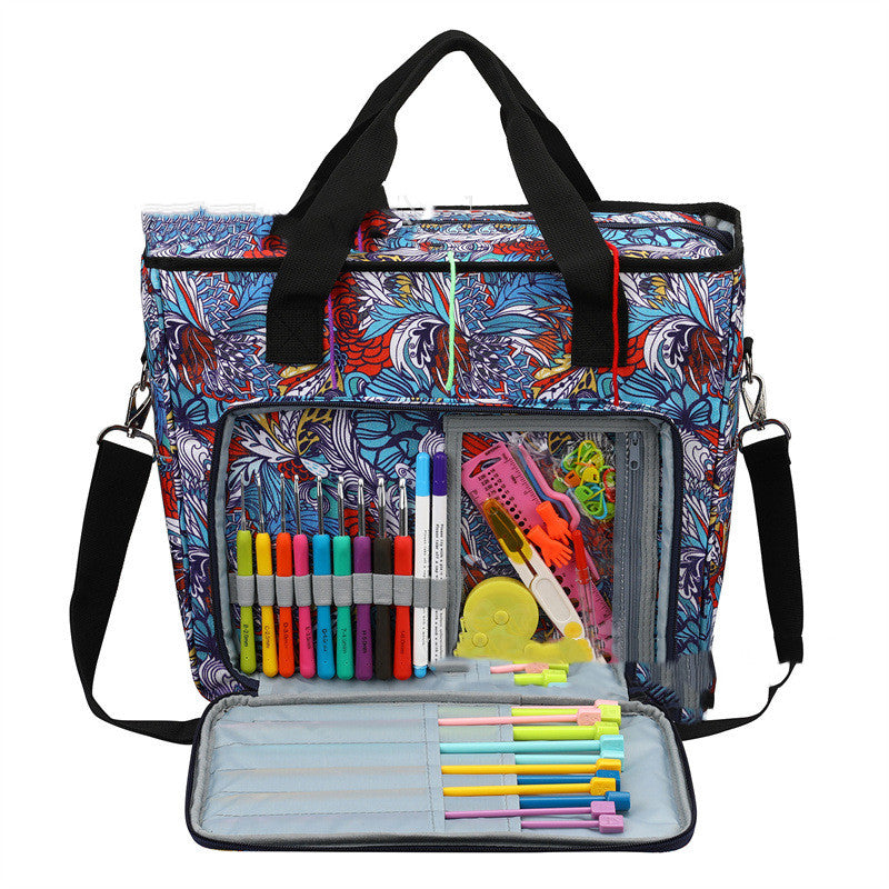 Portable Yarn and Crochet Project Organizer Bag