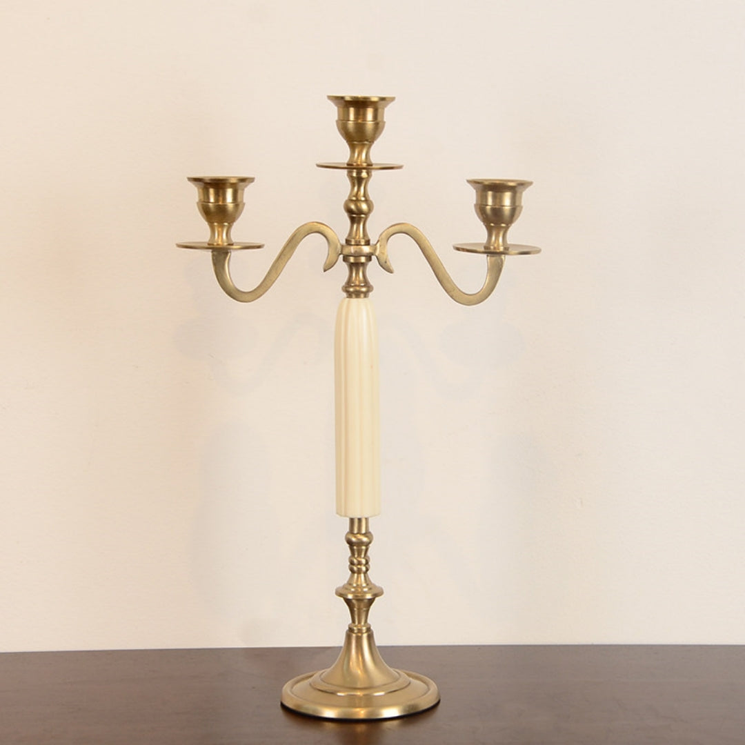 Polished Brass European-Style Taper Candlestick