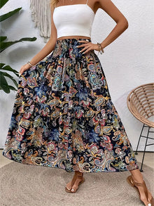 Women's Beach Print Casual Summer Skirt