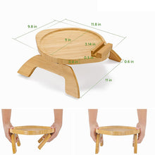 Portable Folding Bamboo Sofa Arm Tray Table