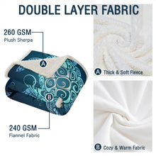 Ocean-Themed Sea Turtle Sherpa Fleece Throw Blanket