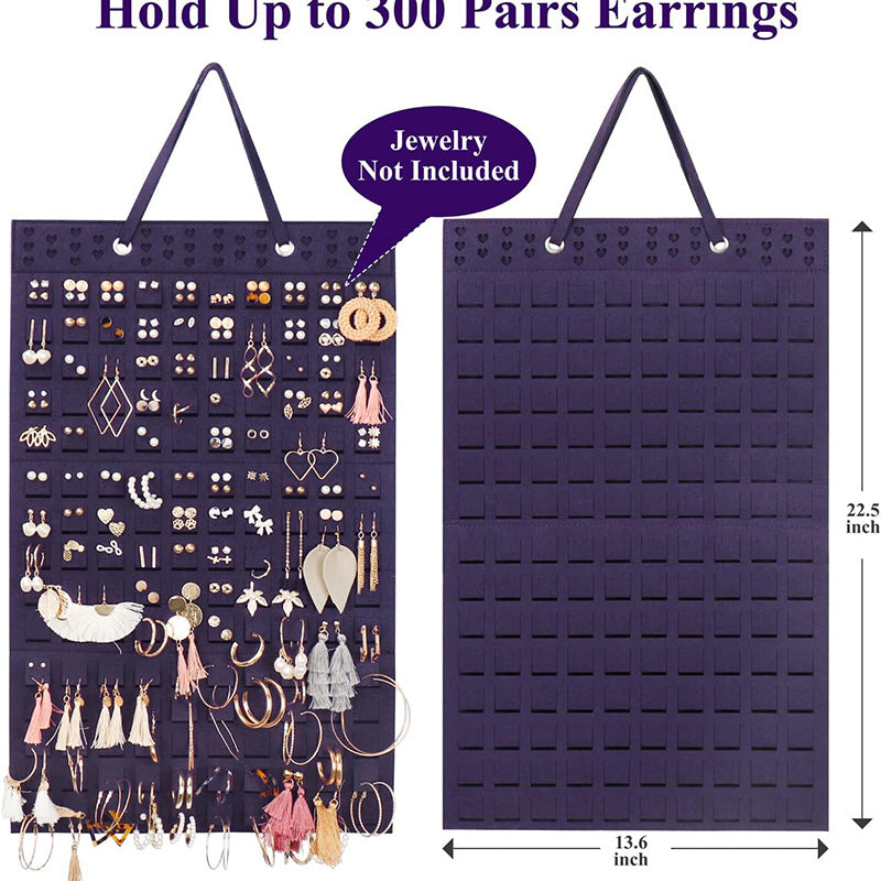 Wall-Mounted Felt Jewelry Organizer