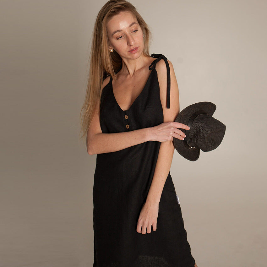 Pure Cotton Backless Camisole Nightdress for Women