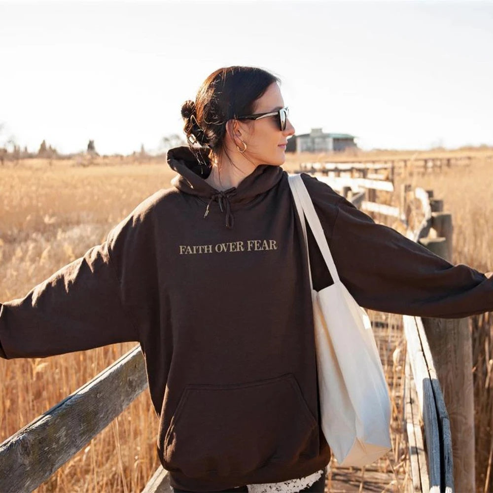 Faith Over Fear Unisex Christian Aesthetic Hoodie