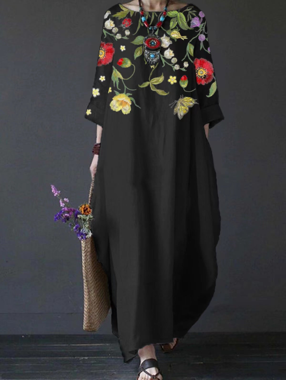 Women's Printed Loose Comfort Cotton And Linen