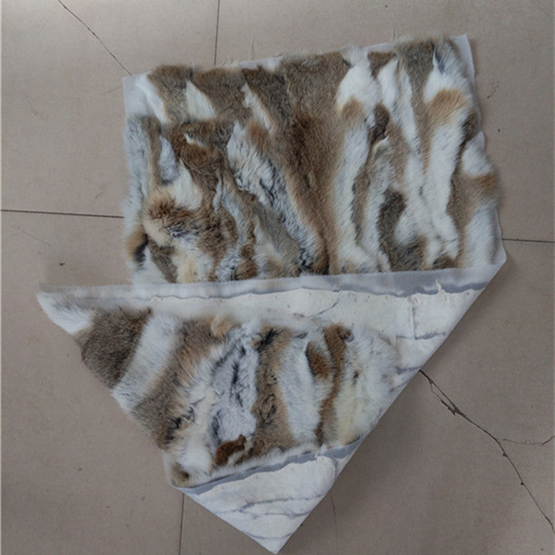 Luxurious Rabbit Fur Patchwork Throw Blanket