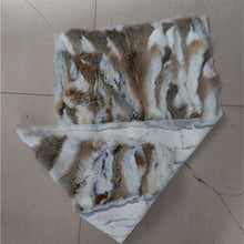 Luxurious Rabbit Fur Patchwork Throw Blanket