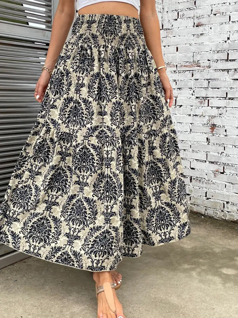 Women's Beach Print Casual Summer Skirt
