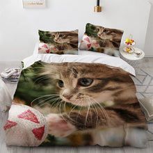 Cute Cat Print Duvet Cover Bedding Set for Ladies