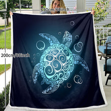 Ocean-Themed Sea Turtle Sherpa Fleece Throw Blanket