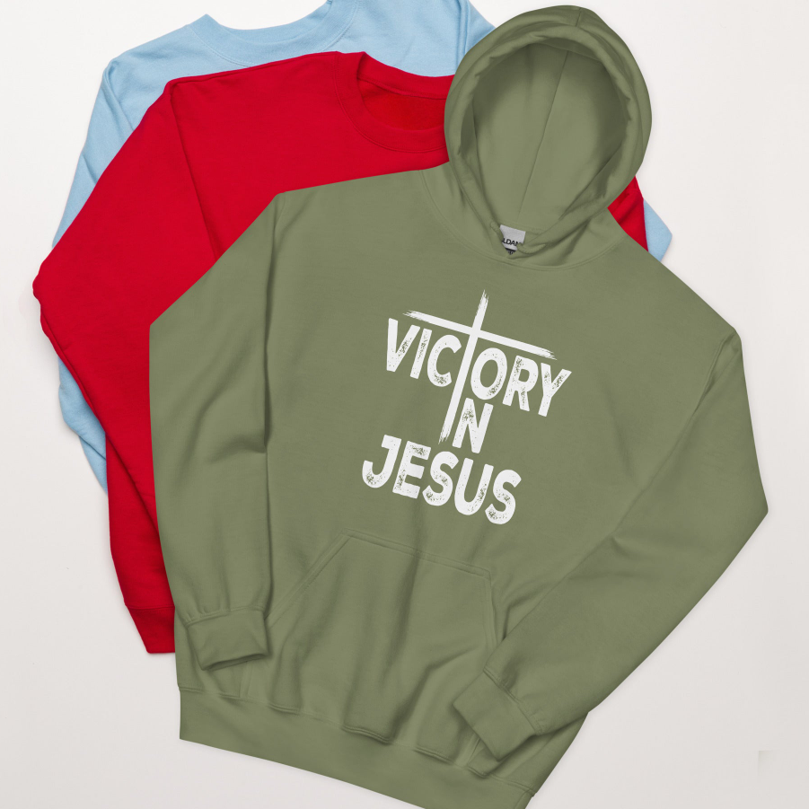 Victory in Jesus Unisex Christian Hoodie