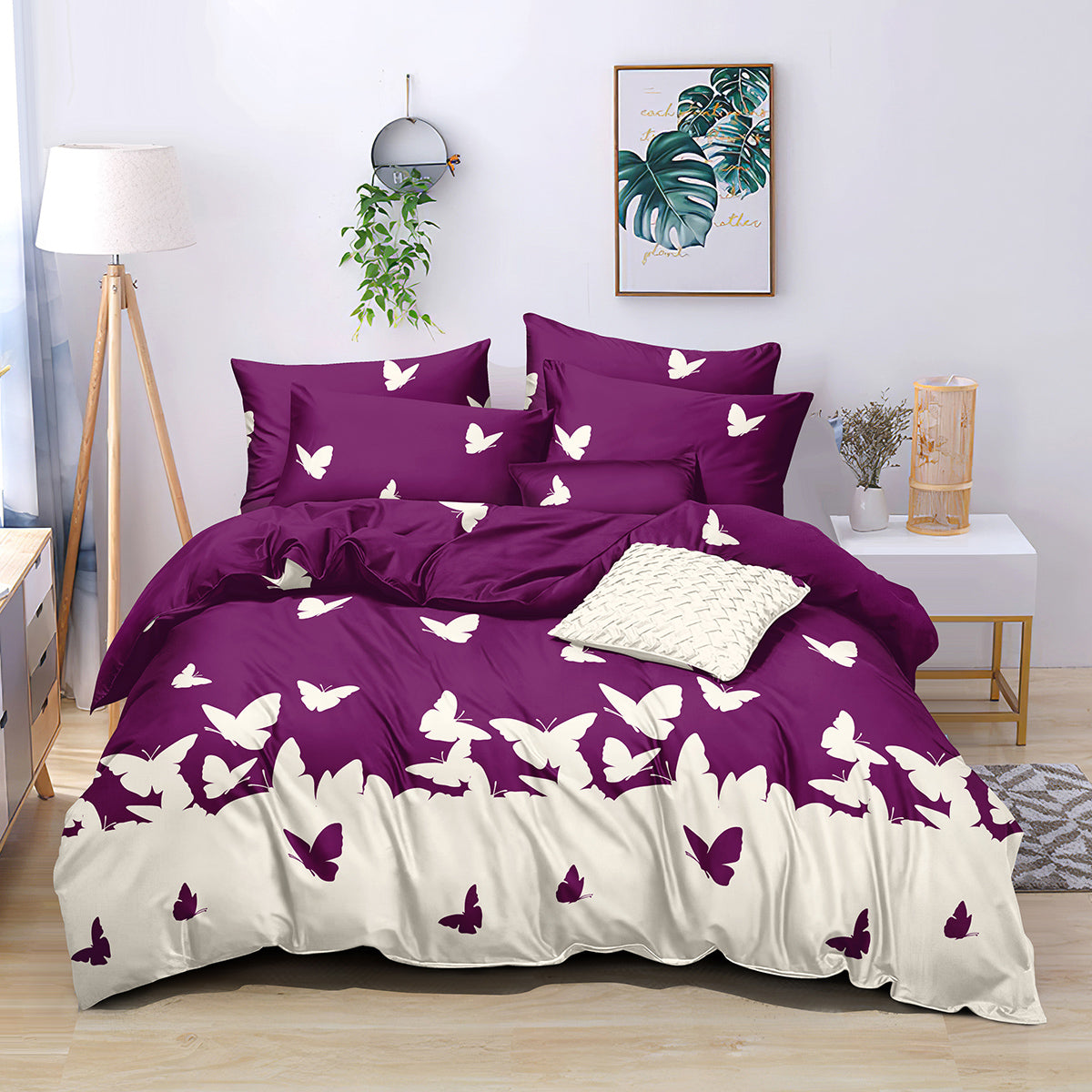 3-Piece Butterfly Print Ultra-Soft Bedding Set