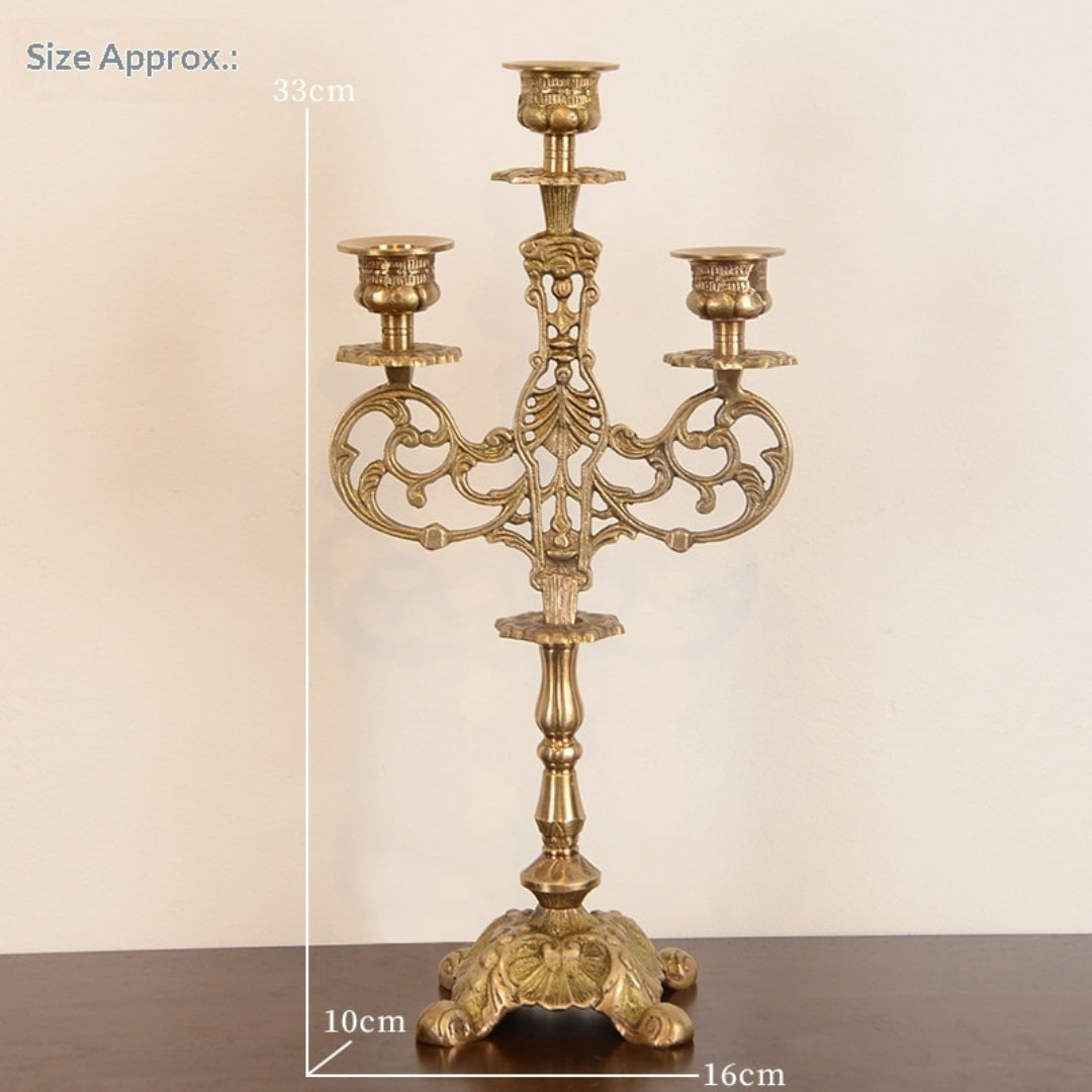 Polished Brass European-Style Taper Candlestick