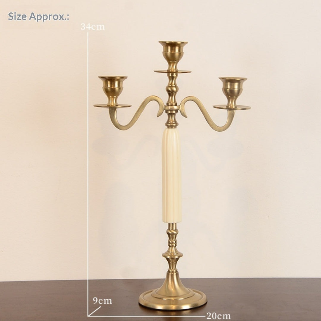 Polished Brass European-Style Taper Candlestick