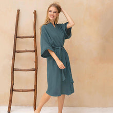 Cotton Crepe Tie-Front Robe Cardigan Loungewear
